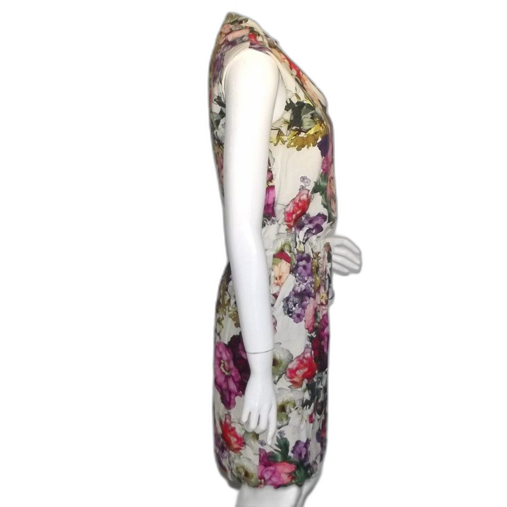 KOTON Dress, UK10/US6, White/Multicolor floral print, Stretch waist, Pockets - Picture 7 of 13